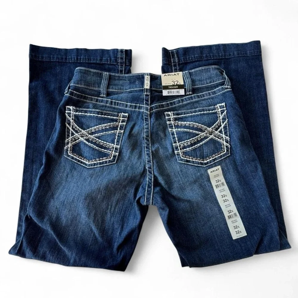 Ariat Real Denim Mid Rise Boot Cut Jeans Blue Denim 32 S New with Tag - Picture 4 of 7